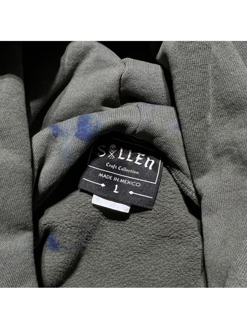 BKE Sullen NEW w/ FLAW Hoodie Sweater Mens Small DK Black Art Octopus Green Gray - Picture 5 of 6